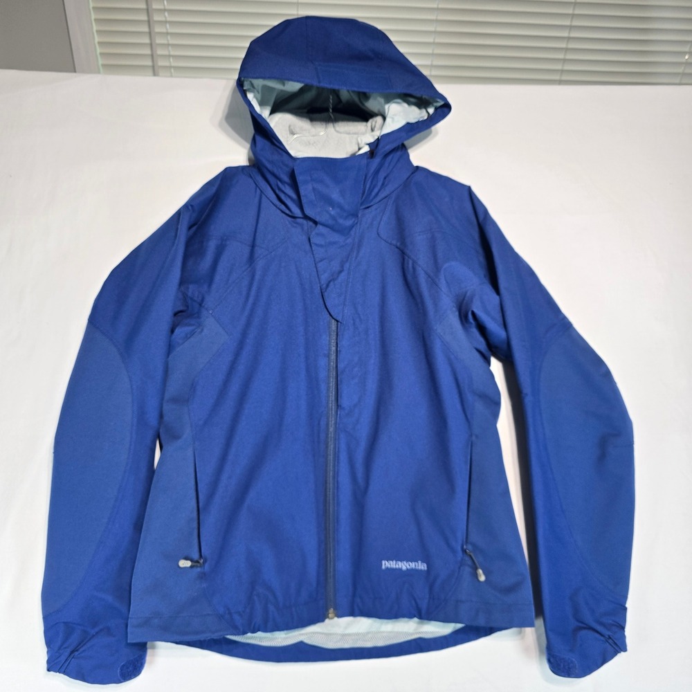 Patagonia Womens Blue Hooded Softshell Jacket Full Zip Style 29555 F5 Medium